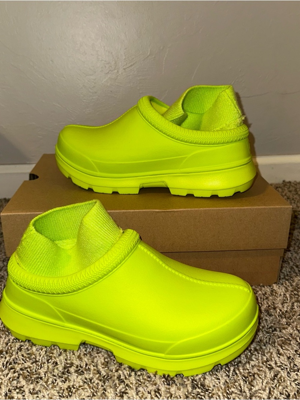 UGG Slip-On Waterproof Clog in Neon Yellow